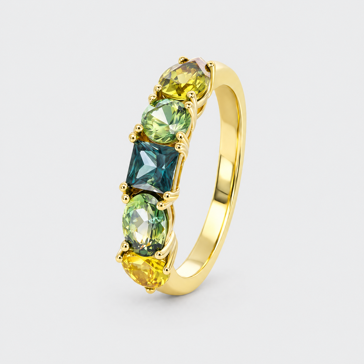 Multi Colour Sapphire Ring - Kiana, front view