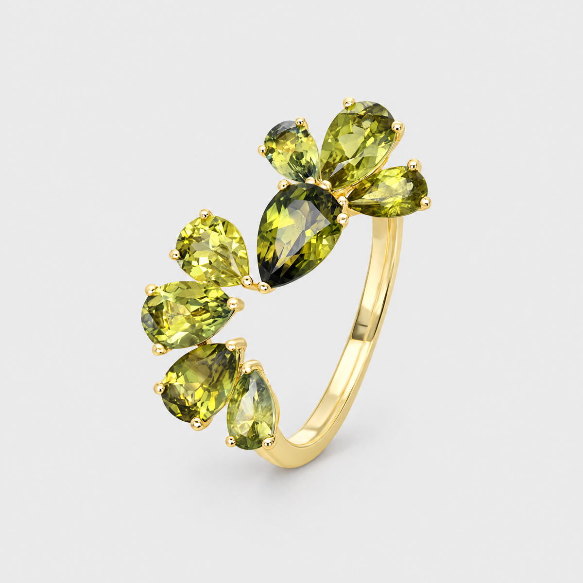 9ct Yellow Sapphire Ring - Gwenyth, front view
