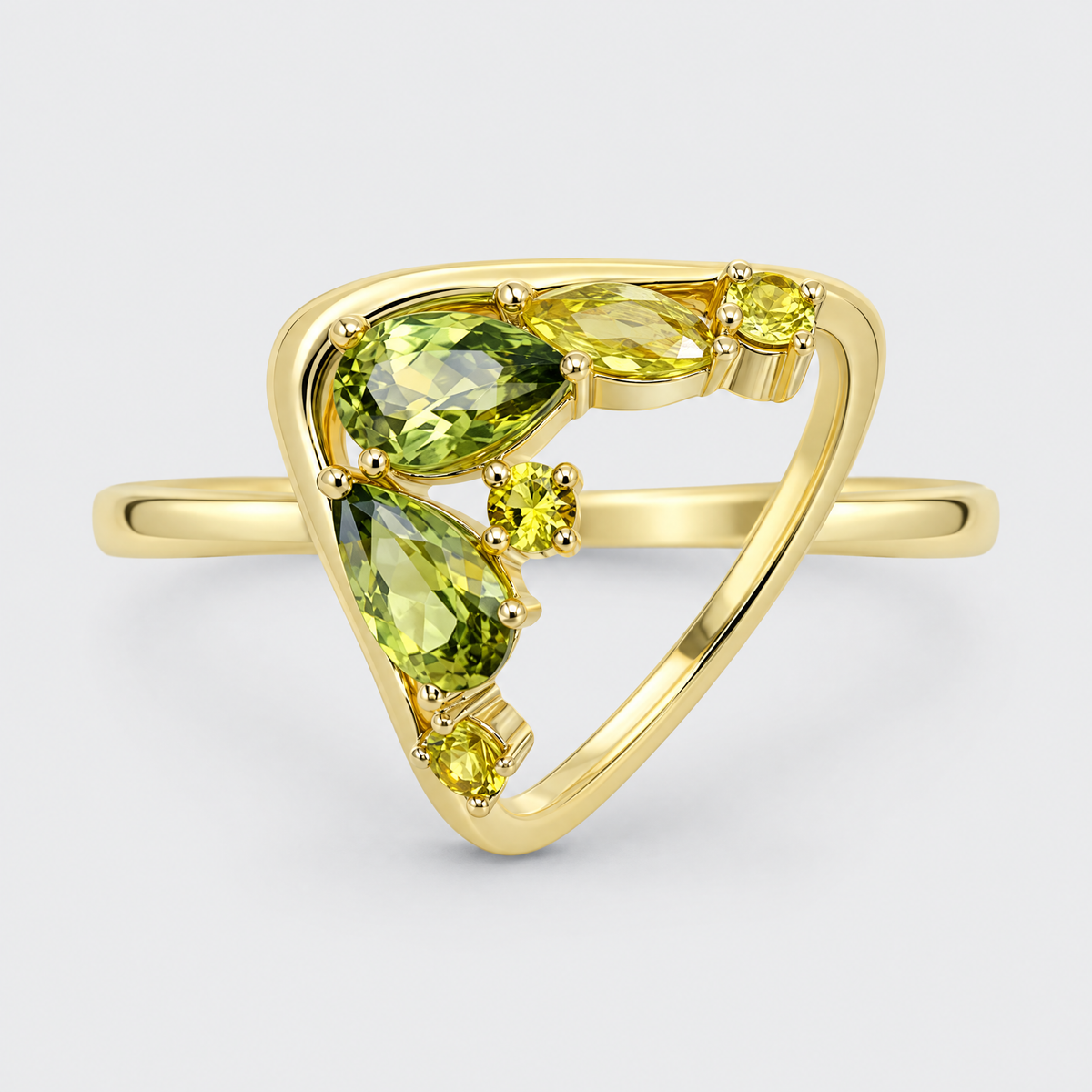 Yellow Sapphire Ring - Winslet, front view