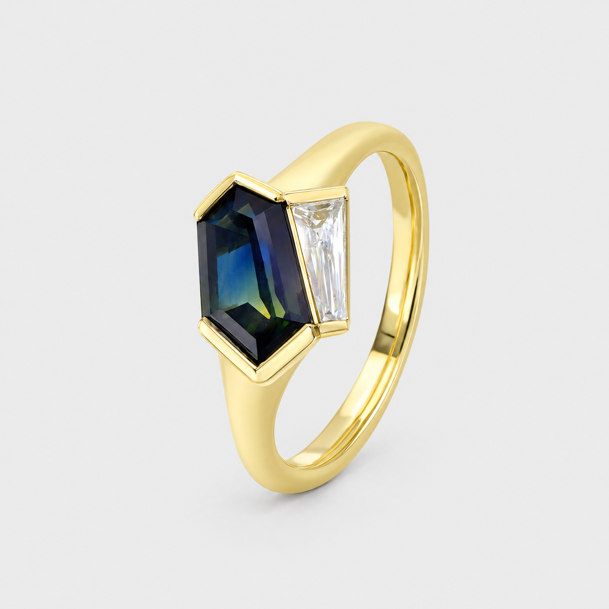 Parti Sapphire and Diamond Ring - Fallon, front view