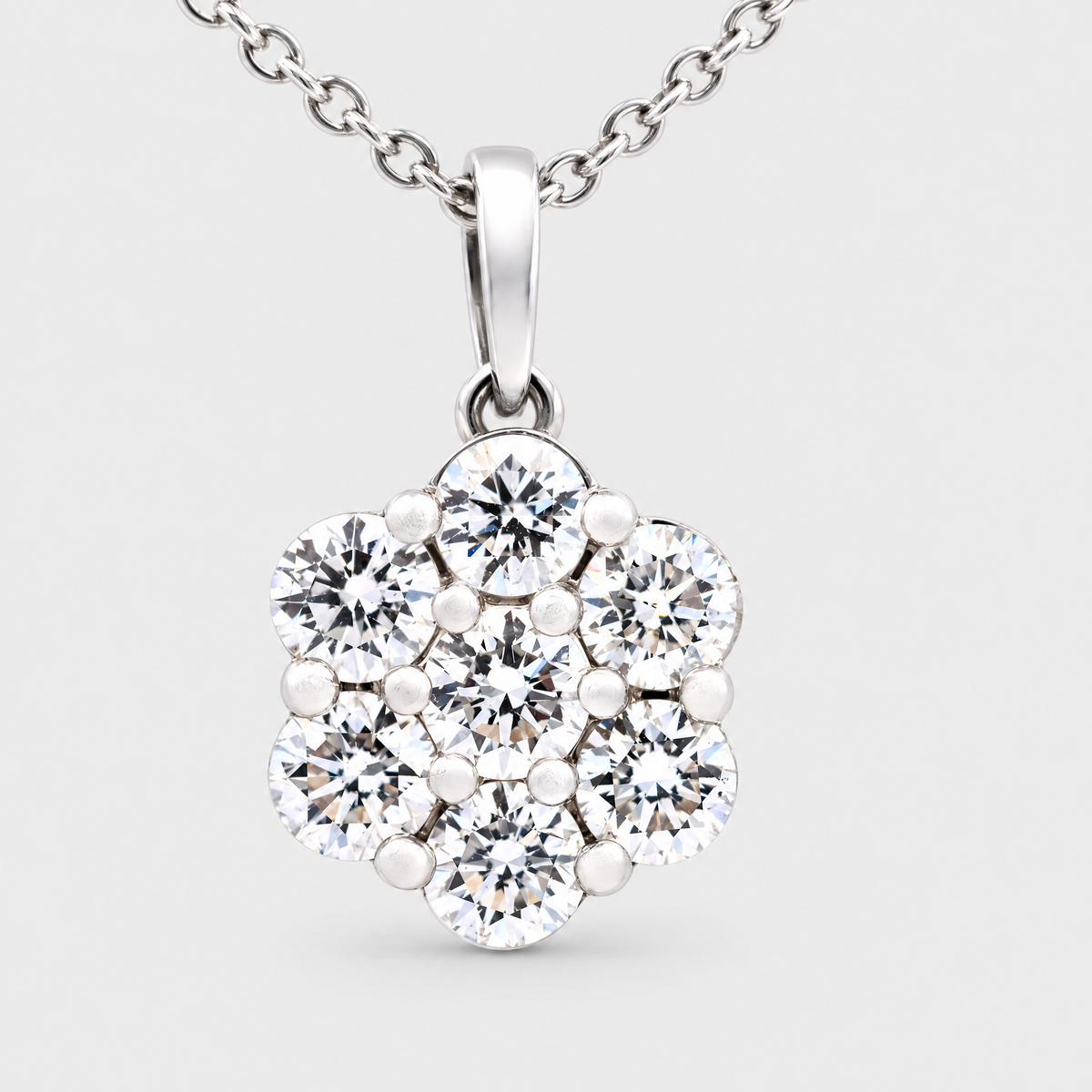 Sette Diamond Pendant, front view