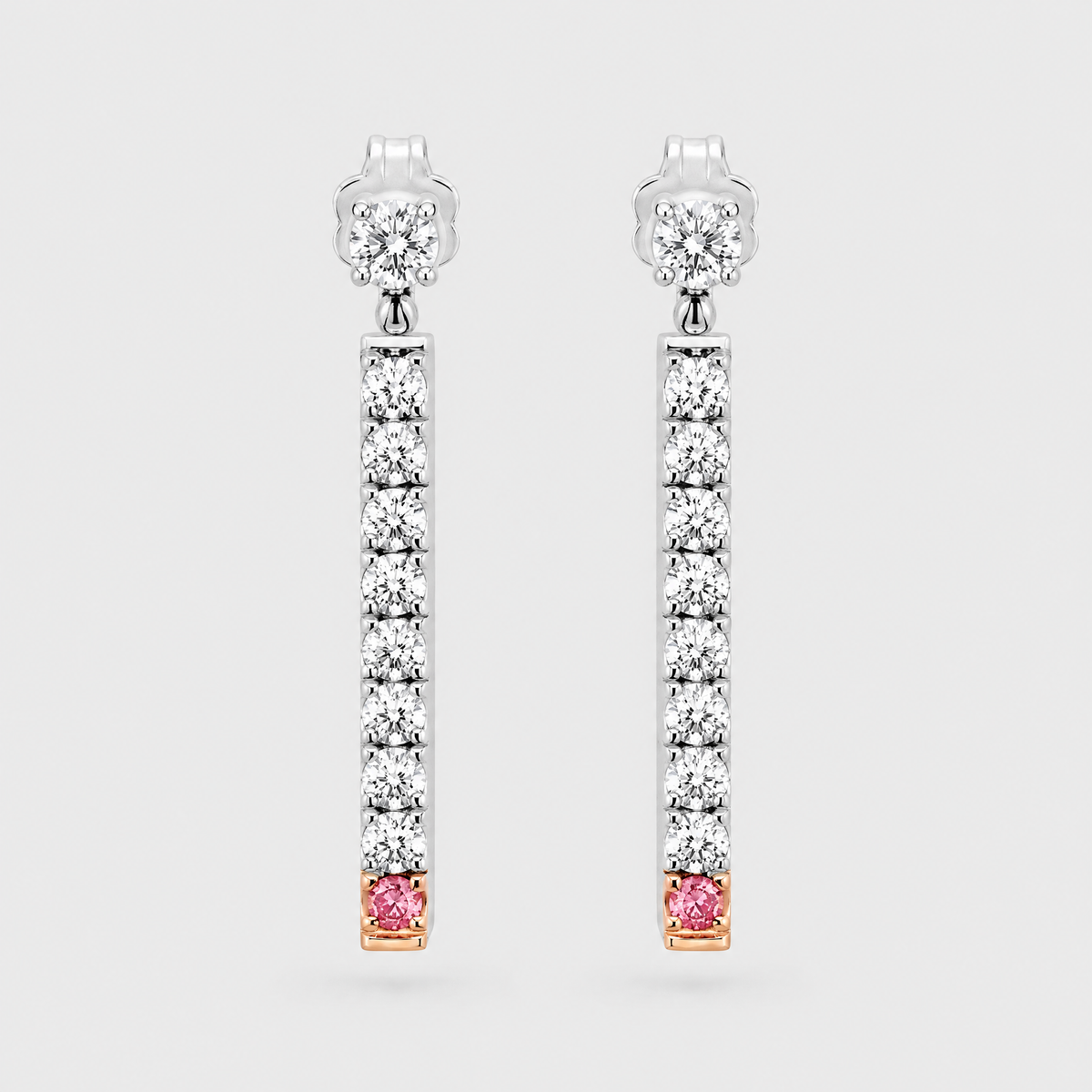 Argyle Pink Diamond Earrings - Desert Rose, front view