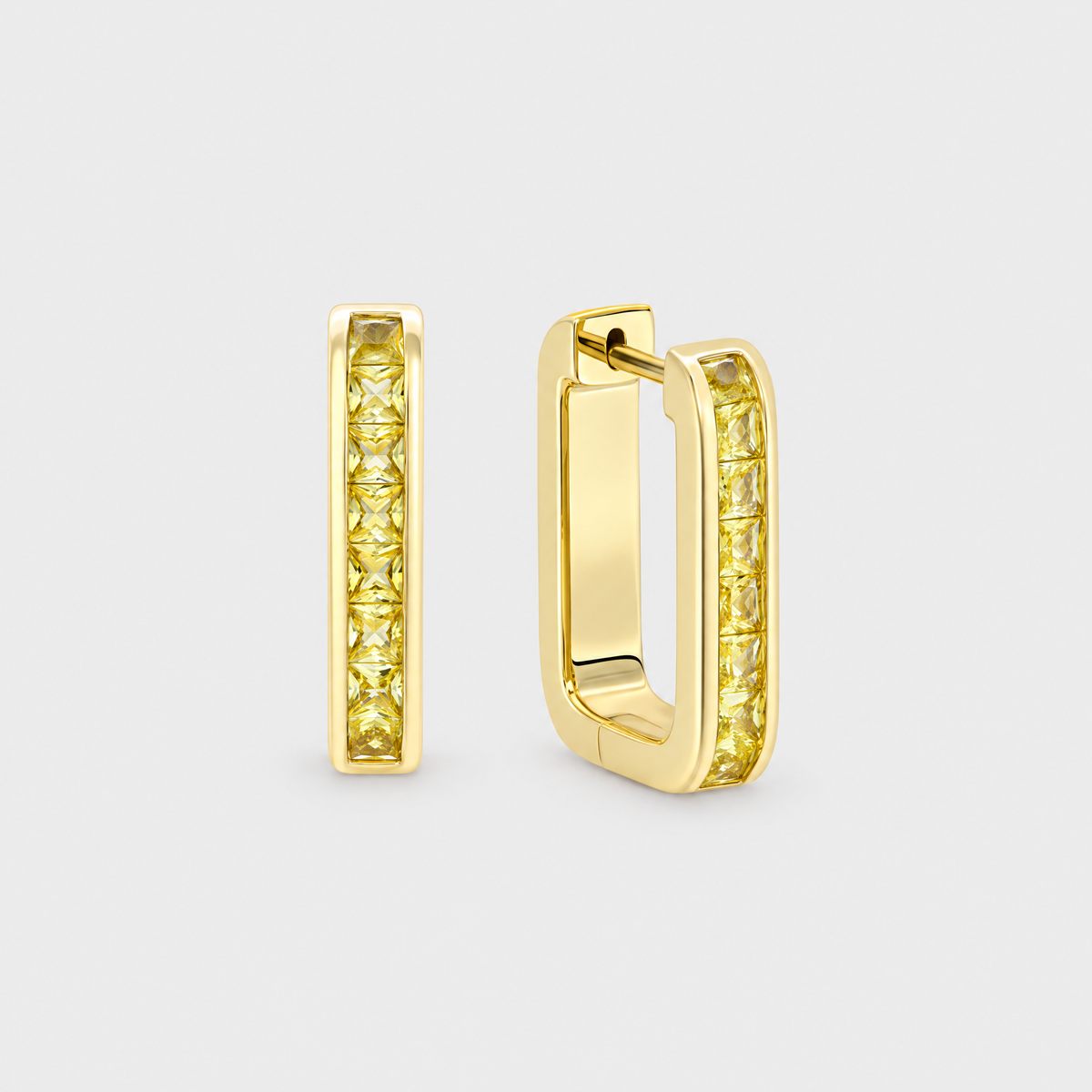 Yellow Sapphire Earrings - Jules, front view