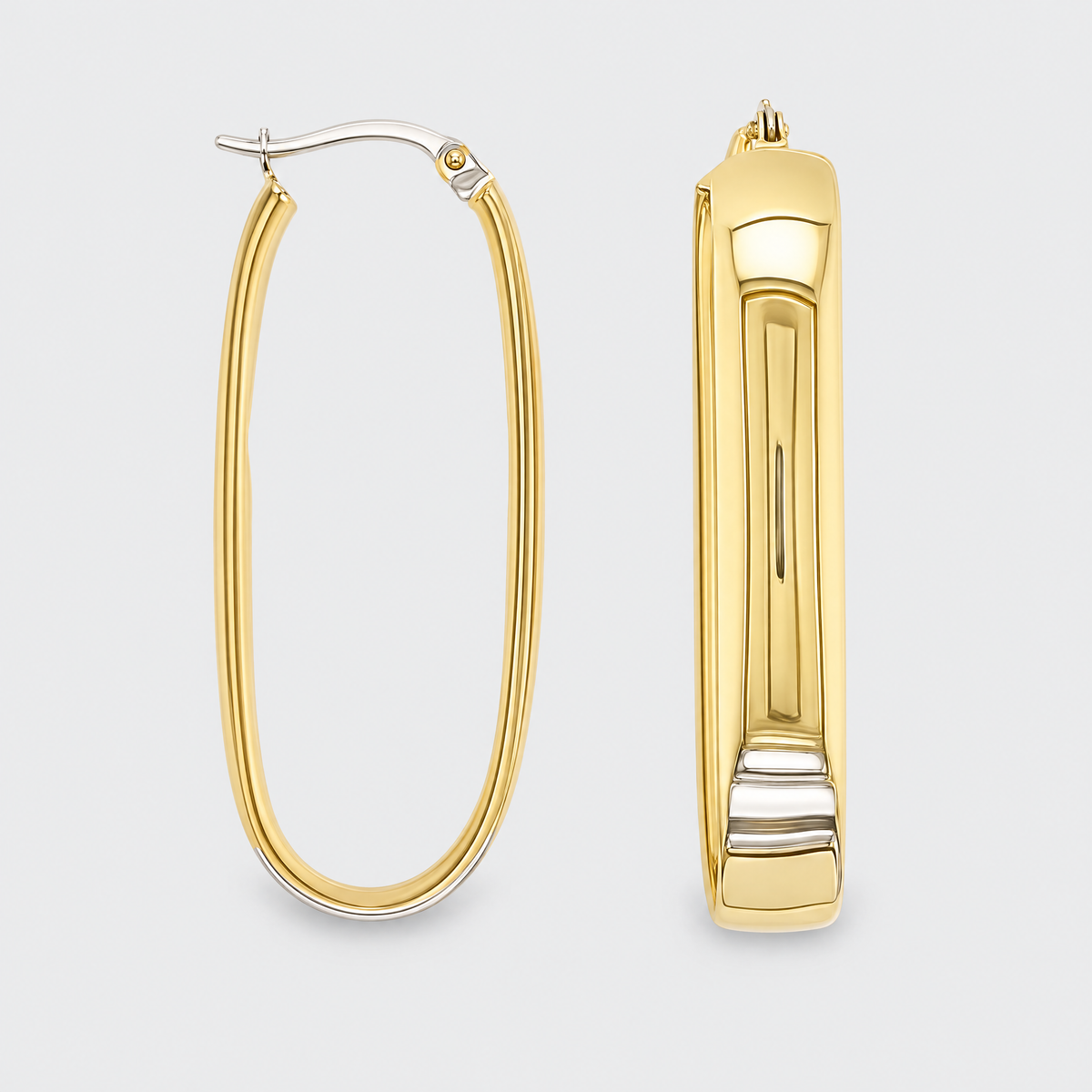 9ct Gold Huggie Earrings, front view