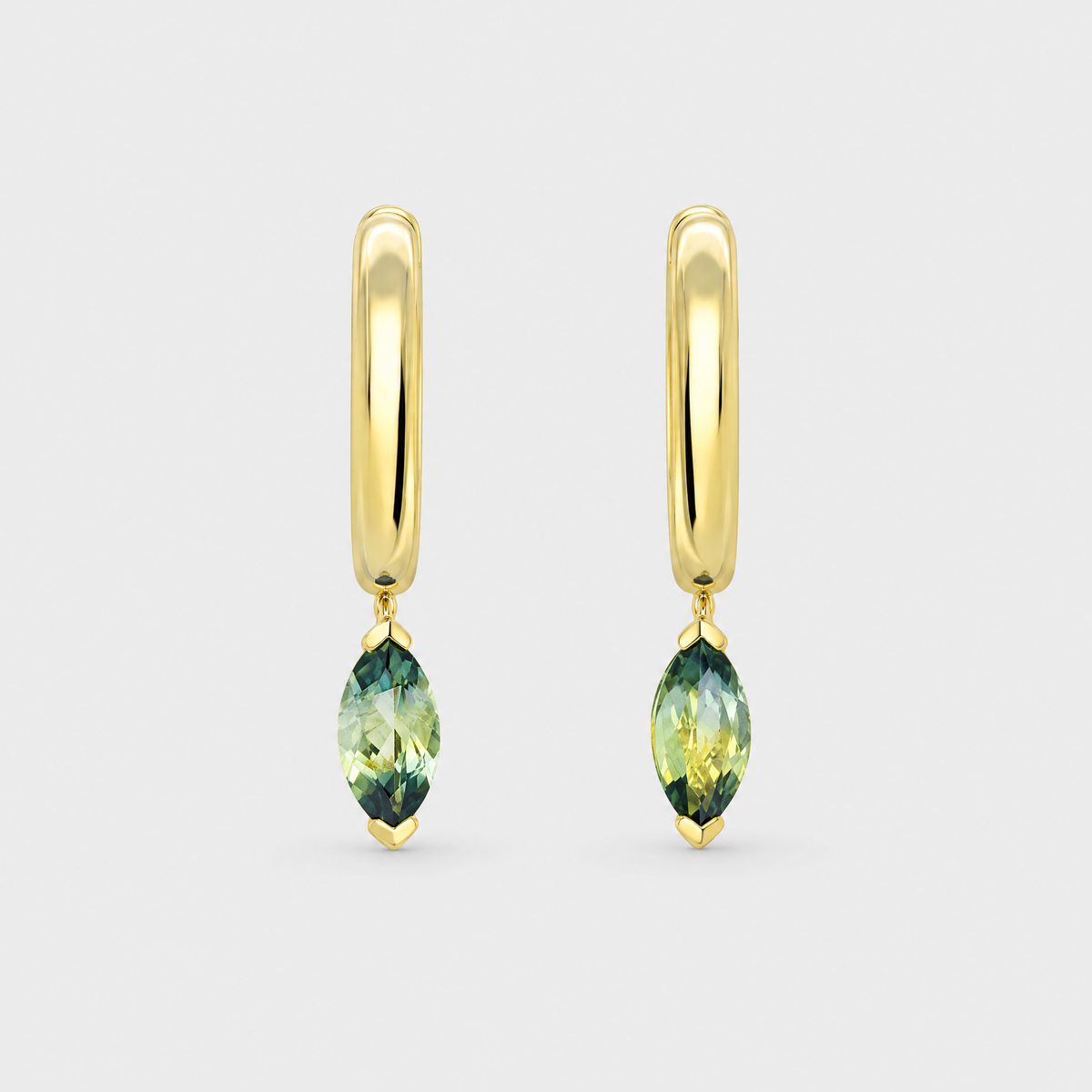 Parti Sapphire Hoop Earrings - June, front view