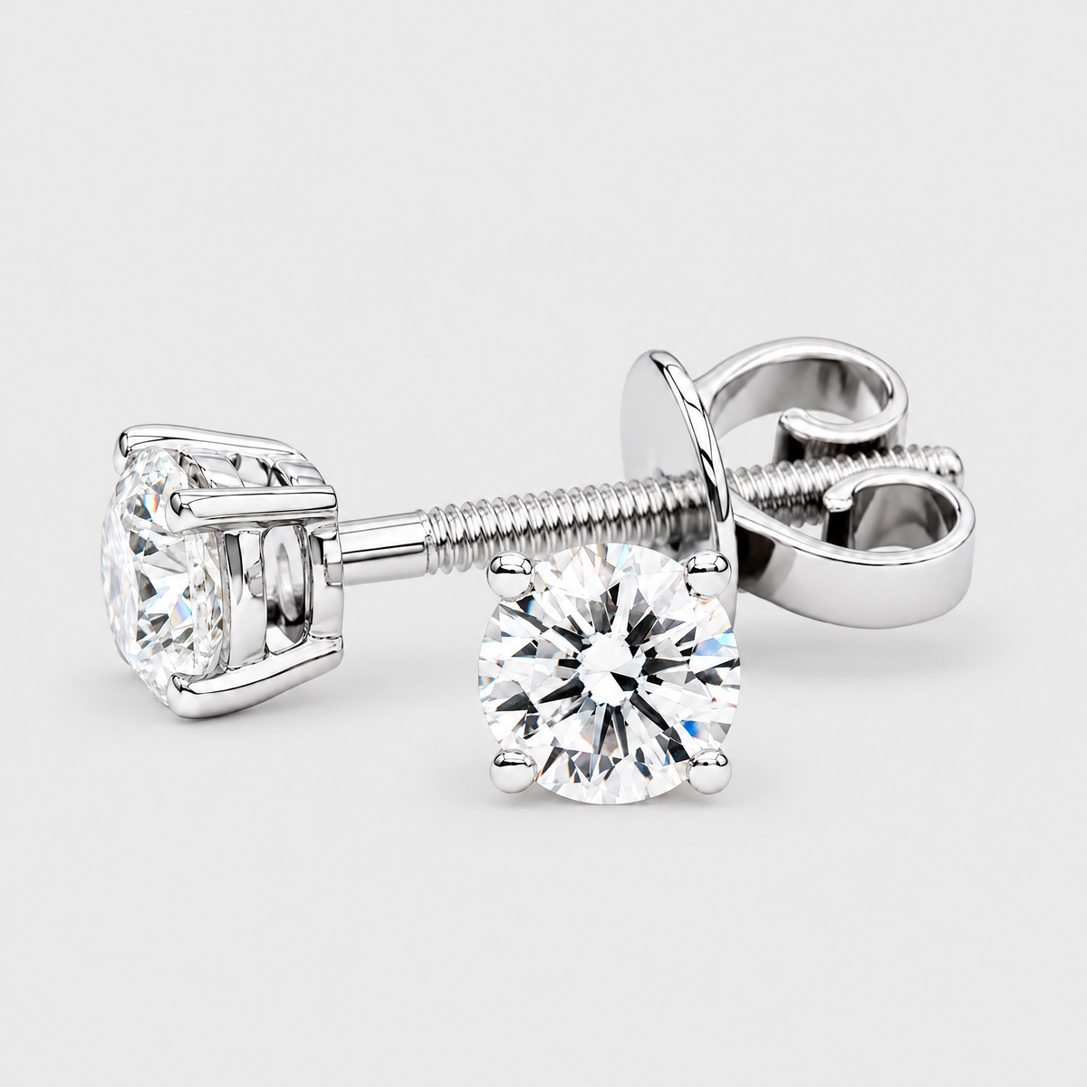 0.50ct Diamond Stud Earrings, front view