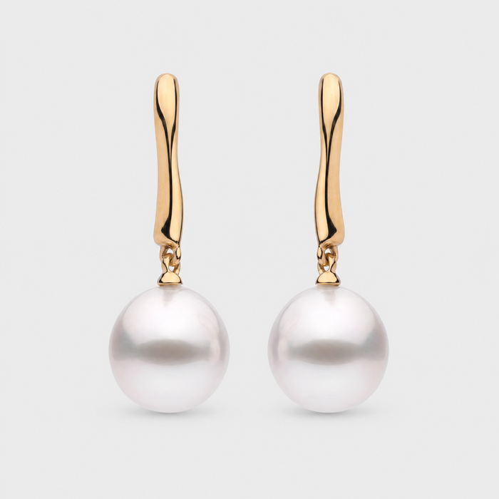 Autore Oro South Sea Pearl Earrings, front view