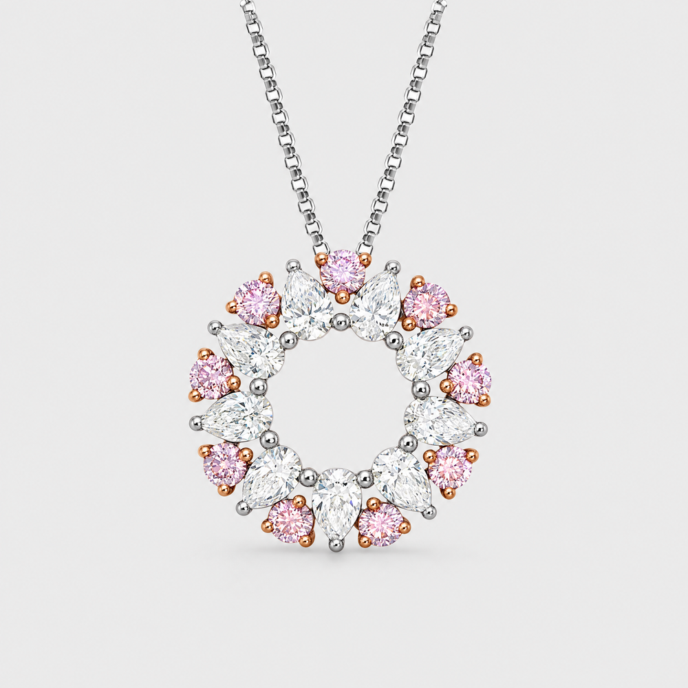 Argyle Pink Diamond Pendant - Fantasia, front view