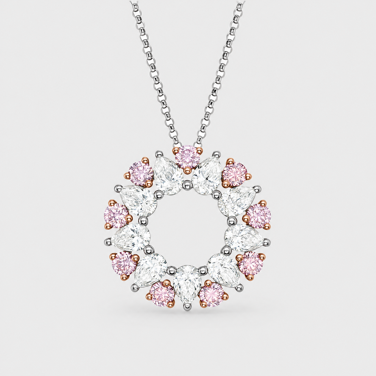Argyle Pink Diamond Pendant - Fantasia, front view