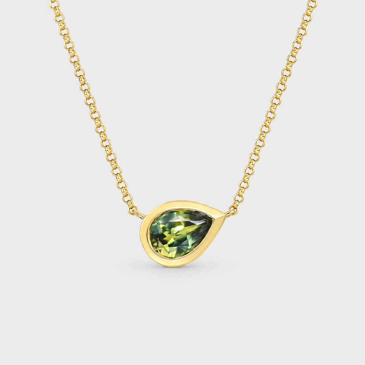 Parti Sapphire Necklace - Adele, front view