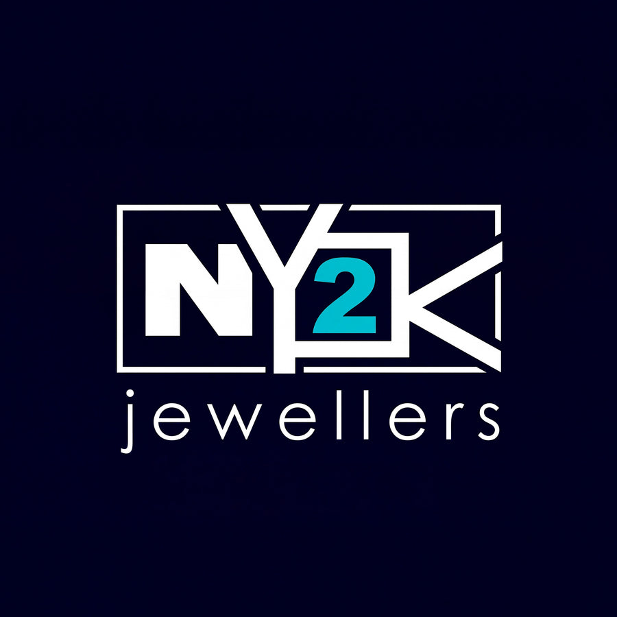 NY2K jewellers logo on a  navy background