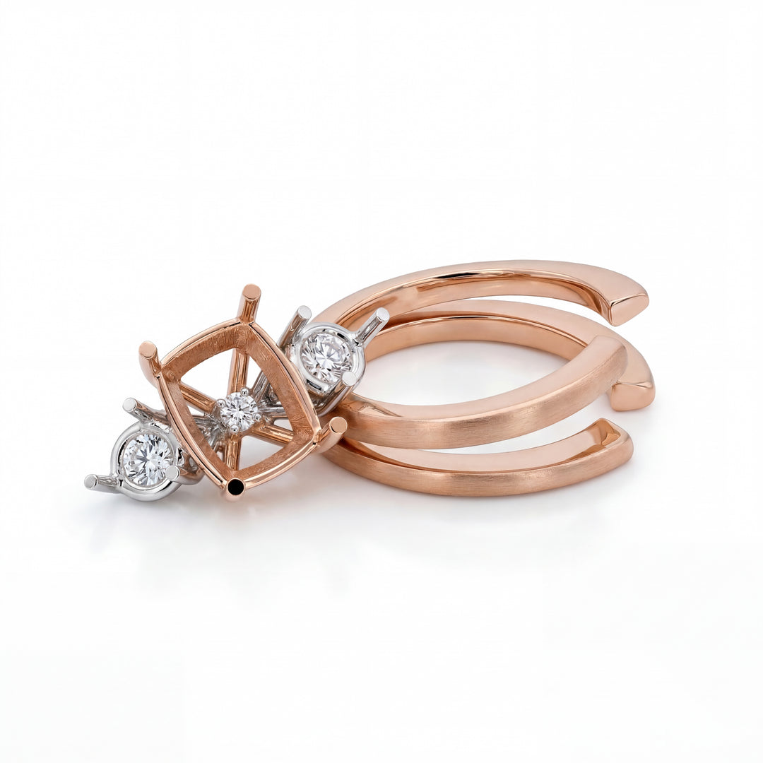 Custom rose gold ring repair and remodel with diamond accents, jewellery restoration by NY2K Jewellers Maroochydore